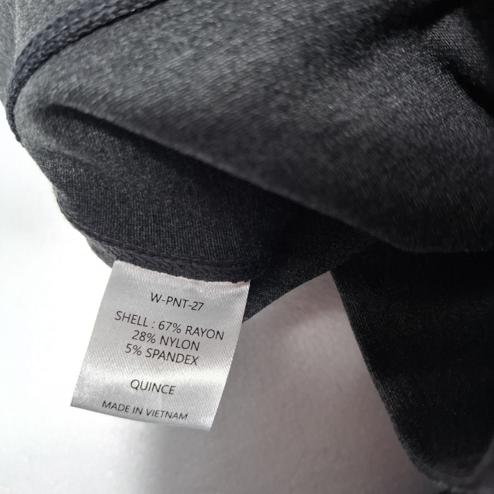Quince Ultra-Stretch Ponte Skinny Cropped Pants Quiet Luxury Career Charcoal M - Picture 15 of 15